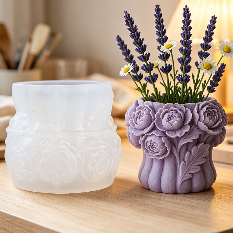 Florist Supply Vases - 3D 장미 꽃병 실리콘 몰드 DIY