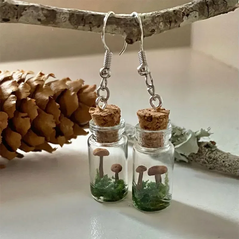Preserved Moss Sheet - 진짜 버섯 귀걸이 병 버섯 유리
