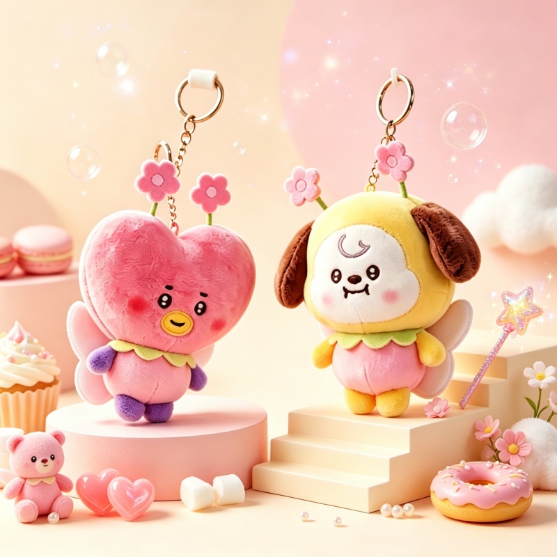 Supply Florist - BT21 벚꽃 시리즈 봉제 인형 키링,