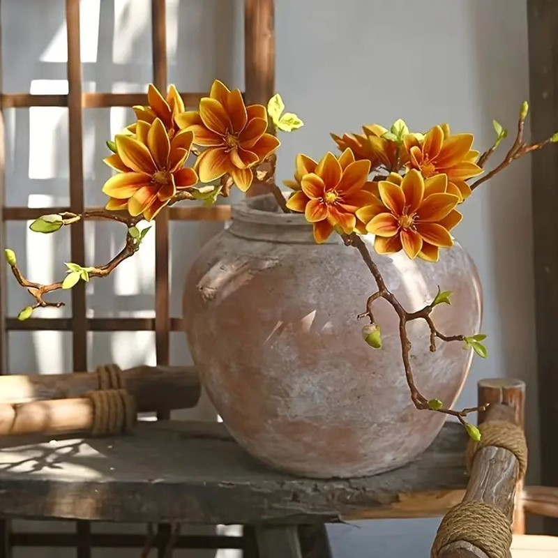 현실적인 인공 목련 꽃 줄기 가짜 그라디언트 연꽃 지점 - Florist Supply Bulk 리뷰 및 가격