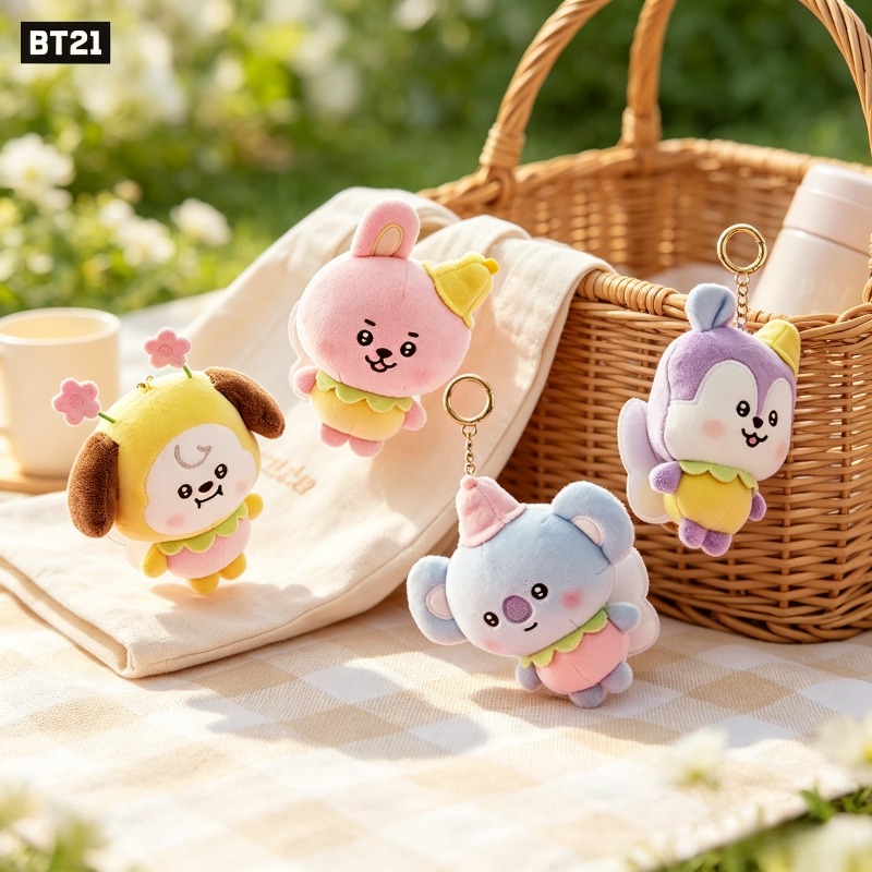 BT21 벚꽃 시리즈 봉제 인형 키링, 귀엽고 깜찍한  - Supply Florist 리뷰 및 가격