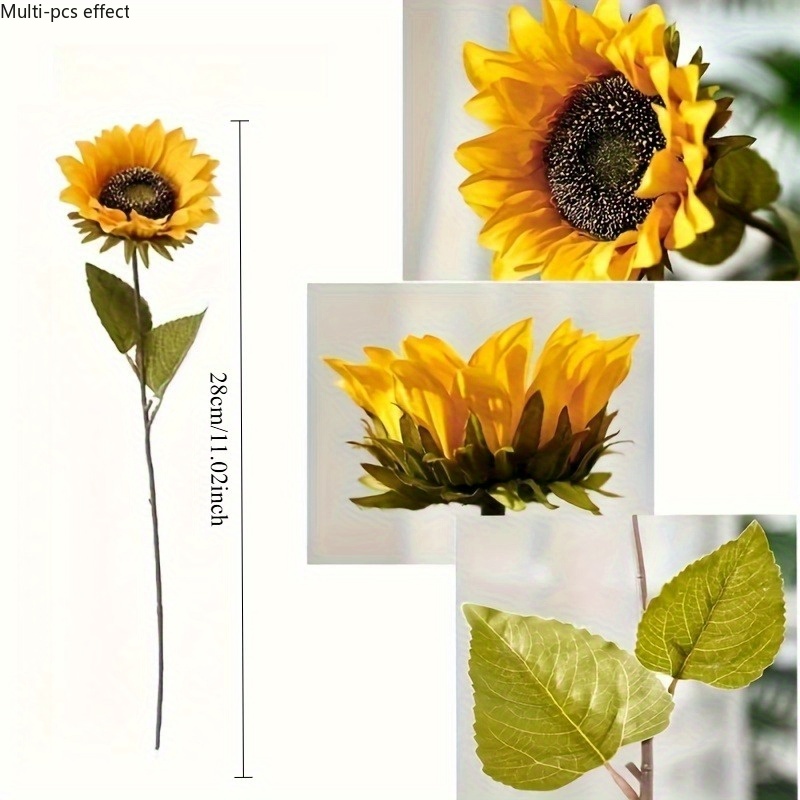 6/12개의 자외선에 강한 인공 해바라기 꽃꽂이, 짙은 - Florist Supply Bulk 리뷰 및 가격