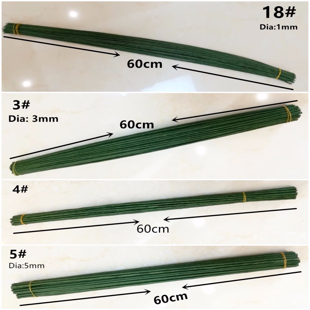 1mm 2/3/4/5mm 40/60cm 짙은 녹색 와이 - Florist Supply Bulk 리뷰 및 가격